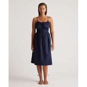 Quince 100% cotton keyhole midi dress NWT